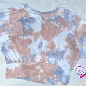 Tye die long sleeved cropped crewneck
